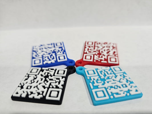 Customizable QR Code Keychain 3D Printed
