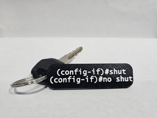 Cisco Shut/No Shut CLI Keychain 3D Printed