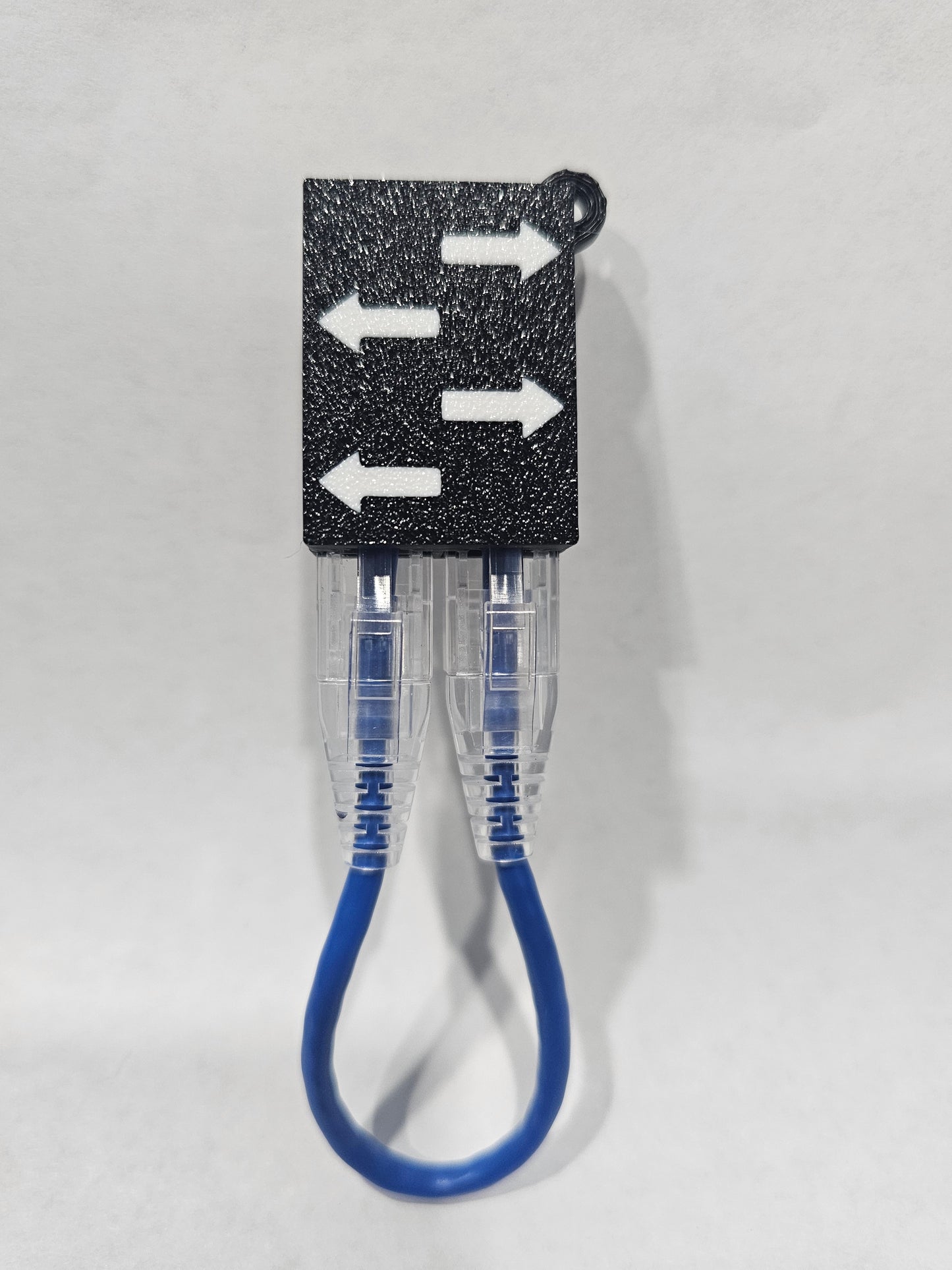 The Loop - 2 Port Network Switch Keychain 3D Printed