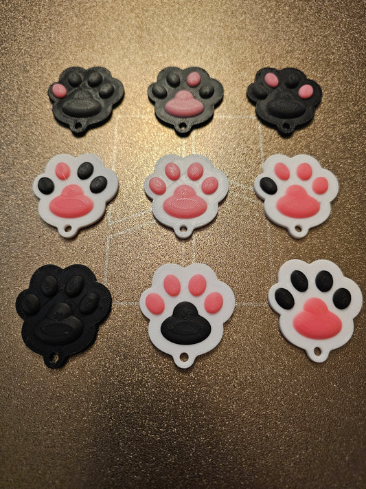 2x Customizable Cat Paw 3D Keychain